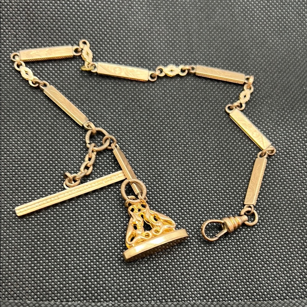 Antique Victorian Gold Filled Pocket Watch Chain Necklace